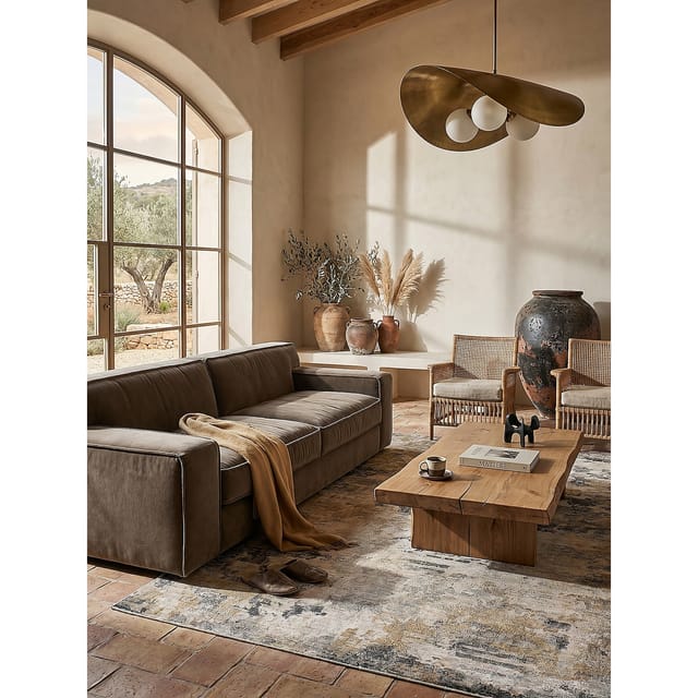 Teppich abstrakt Gelb-Natur 190 x 290 cm - HURST Kadima Design