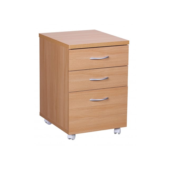 Rollcontainer – Buche, 40x60x45 cm, 3 Schubladen, Rollen, Modell OTTAWA