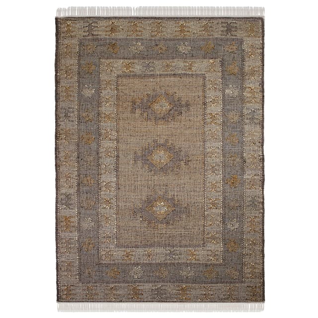 Flachgewebe-Teppich Kelim-Stern Natur 200 x 290 cm - BERMEO Kadima