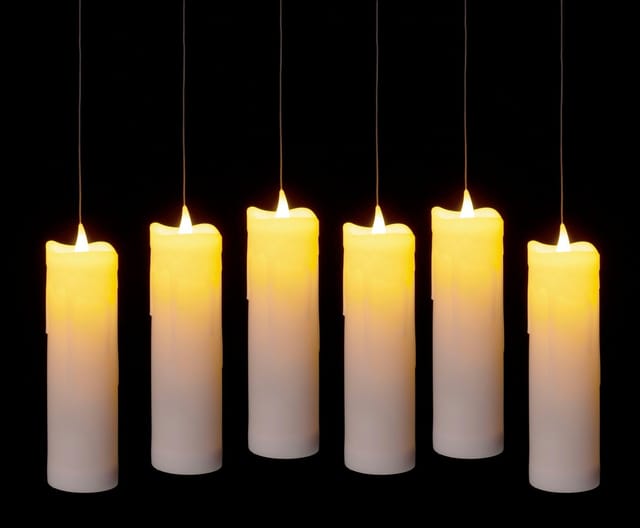 IC Winterworld LED Dekolicht Schwebende Kerzen mit Zauberstab als Fernbedienung, LED fest integriert, Warmweiß, LED-Kerze, Weihnachtsdeko mit Batteriebetrieb