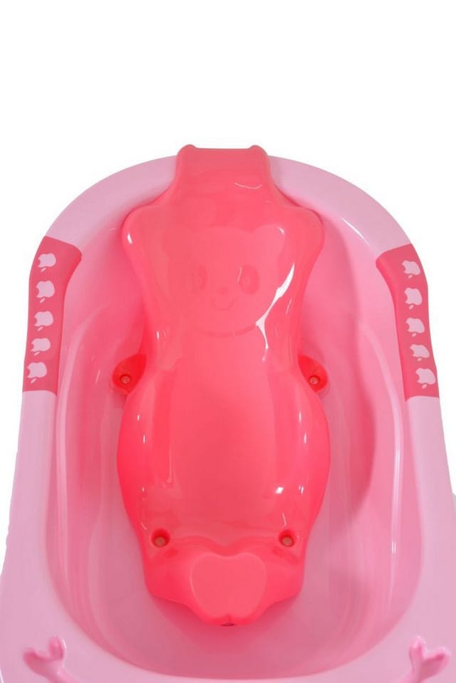 Cangaroo Babybadewanne Larissa 89 cm, herausnehmbarer Badesitz, Wasserablauf rosa