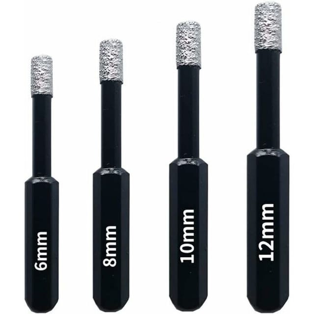 Bohrer-set, Diamantbohrer-set, Professionelle Diamant-lochsägen – 6 Mm, 8 Mm, 10 Mm, 12 Mm (4 Stück)