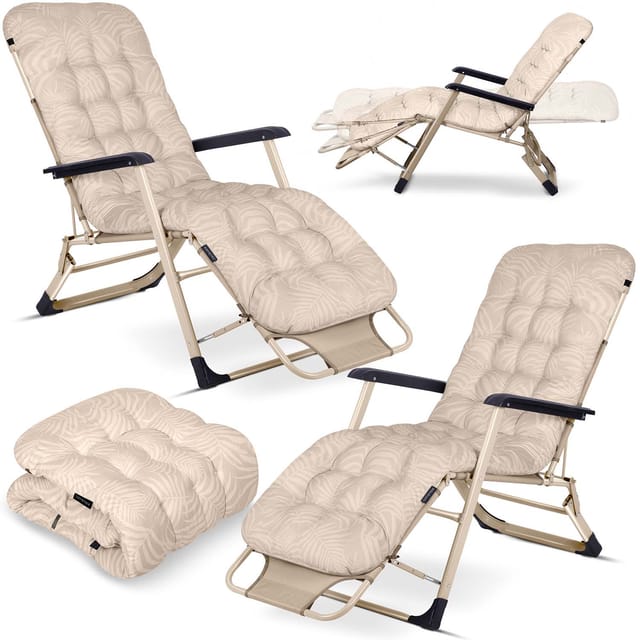 Sofotel Chillwell 2er-set Klappbare Gartenliege Mit Kissen, Beige
