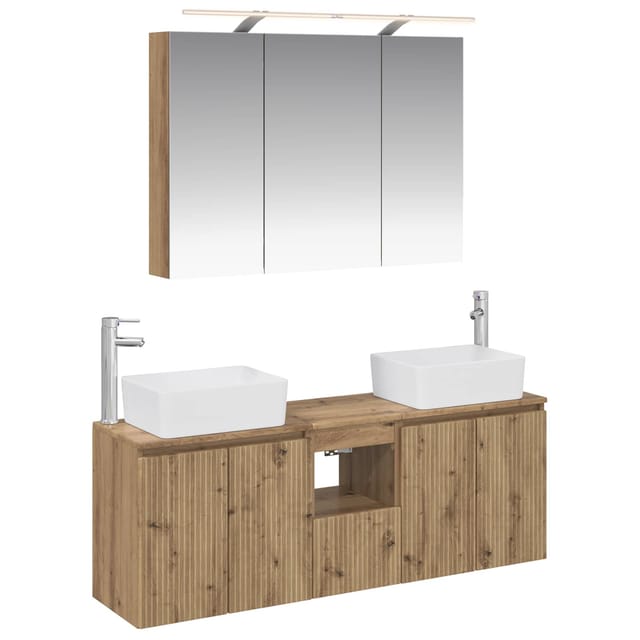 Badezimmerschrank-set 4 Stk. Artisan-eiche Holzwerkstoff Vidaxl