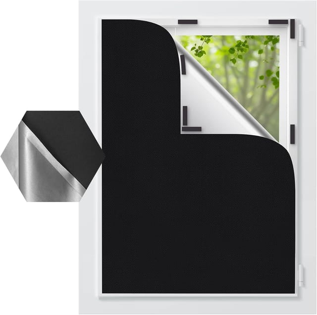 Verdunkelungsrollo 145 X 100 Cm, Selbstklebend, 100 % Verdunkelnd, Verdunkelungsvorhang Aus 420d Oxford-gewebe Für Dachfenster, Wärmeisolierend, Geeignet Für Schlaf- Und Wohnzimmer