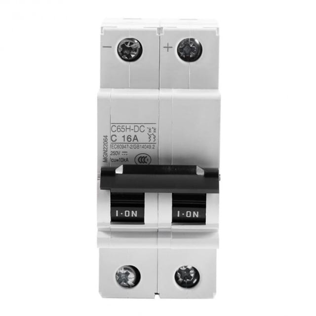 250v Dc 2p Miniatur-niederspannungs-leistungsschalter, Solarbetriebener Schalter 16a/63a(16a)