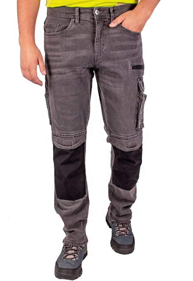Herren-arbeitshose, Jeans, Elastische Kampfhose, Strapazierfähig, Herren-arbeitshose, Jeans Bis Zur Taille, Elastischer Baumwollstoff, Grau, Größe 58