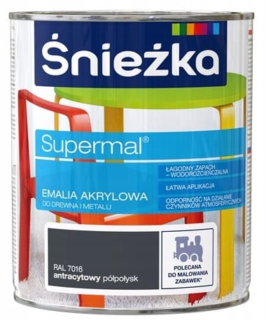 Supermal Acryl-emaille Für Holz Und Metall Ral 7016 Anthrazit Seidenmatt 0,8 L