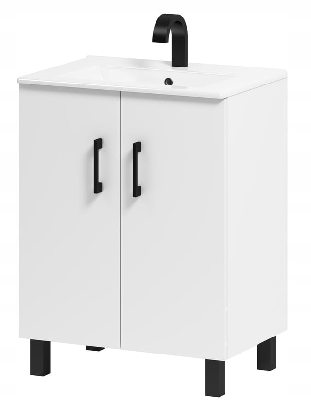 Viki 60 Badezimmerschrank Mit Waschbecken, Weiß