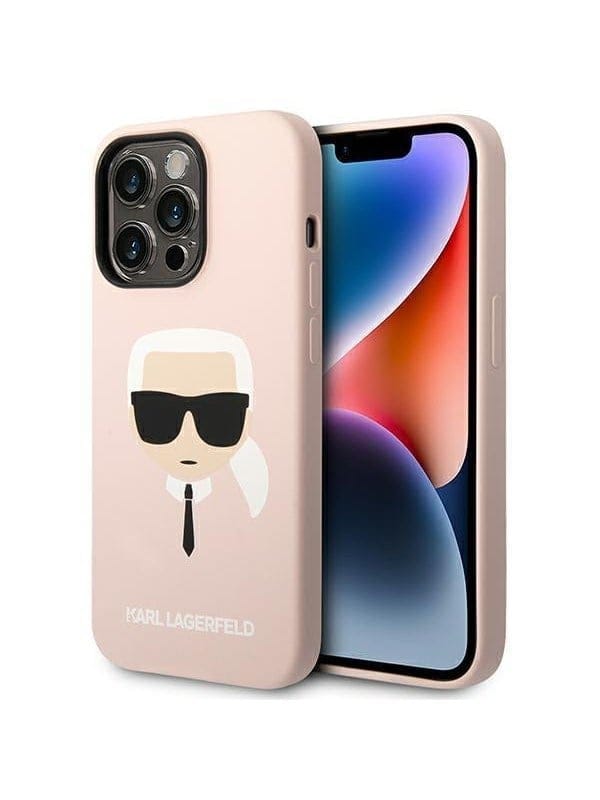 Karl Lagerfeld Silikonhülle Mit Karls Kopf In Pink Für Das Iphone 14 Pro