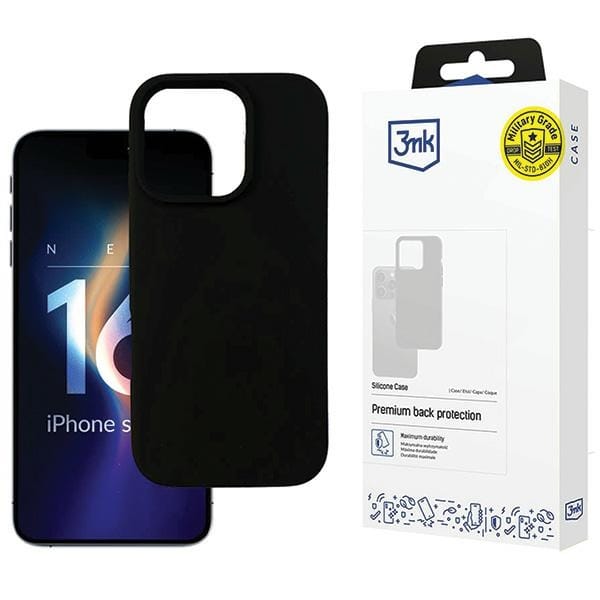 Schutzhülle Für Iphone 16 Pro Max, 3mk Silikon, Schwarz