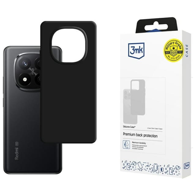 Schutzhülle Für Xiaomi Redmi Note 14 Pro, 3mk Silikon, Schwarz