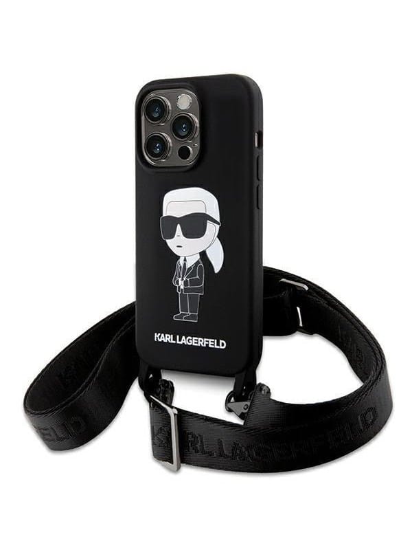 Karl Lagerfeld Crossbody Silikonhülle Für Iphone 15 Pro Max, Schwarz