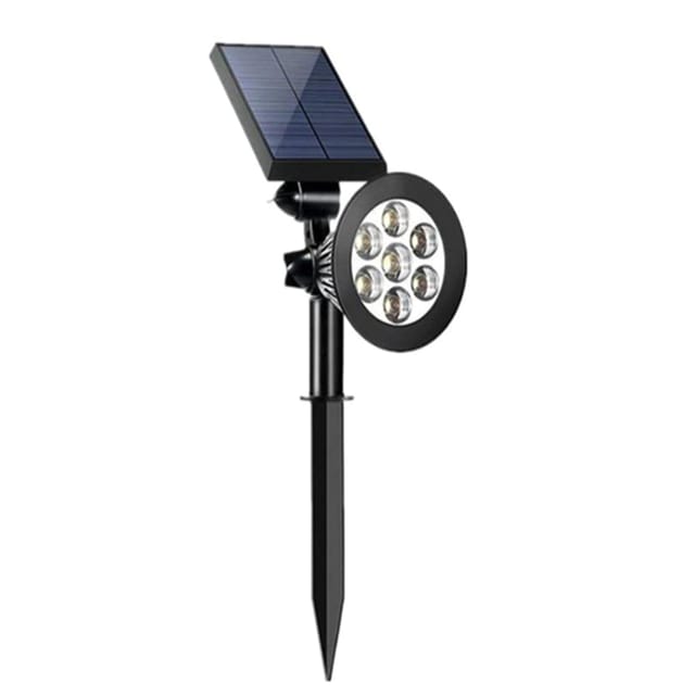 Solarbetriebene Gartenleuchte Mit 7 Leds Für Den Außenbereich, Zur Erdspieß- Oder Wandmontage Geeignet. Feinfühlige Helligkeitsregelung Mit 3 Einstellbaren Helligkeitsstufen, Wasserdicht Nach Ip55, In