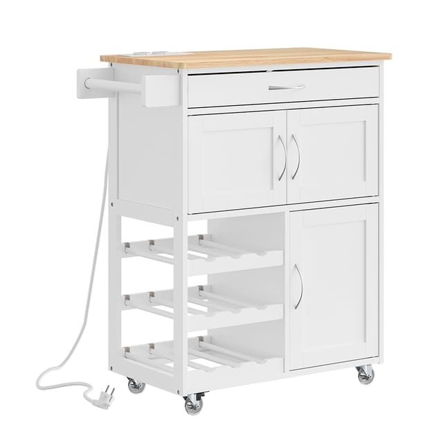 Sobuy Küchenwagen Mit 1 Schublade Weiß 75x37x87cm Modern Fkw45-e-wn