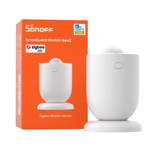 Sonoff Senseguard Snzb-03pr2 Zigbee Bewegungsmelder Mit Lichtsensor Für Lichtsteuerung, Alarmanlage & Smart Home Automation, Helligkeitsverlauf, Kompatibel Mit Home Assistant, Alexa & Smartthings