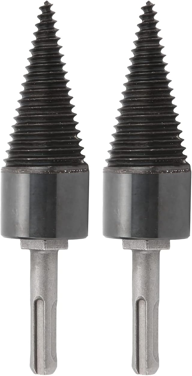2 Stück Gedrehte Brennholzspalter-bohrer, Holzspalter-bohrer, Hochleistungs-bohrer-kegelschraubendreher Für Handbohrmaschinen (32 Mm)