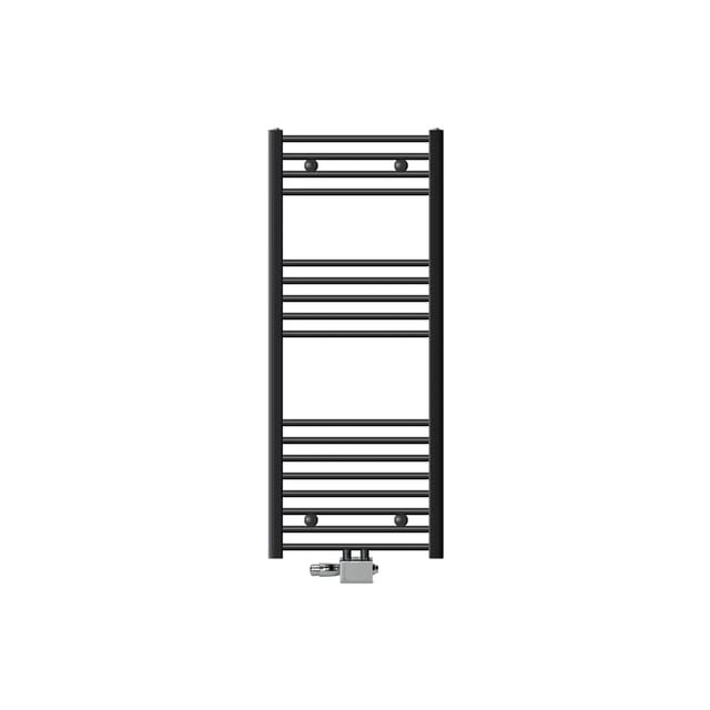 LuxeBath Badheizkörper 50x120cm Anthrazit Gerade mit Thermostat Universal Eck