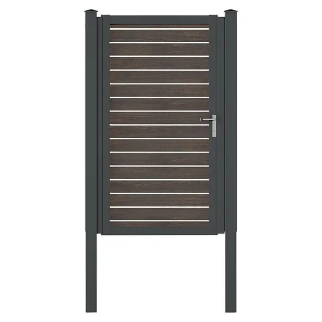 Vidual Gartentor Swing-pure Drückergarnitur 1,8 m x 1 m Dark Oak DIN L