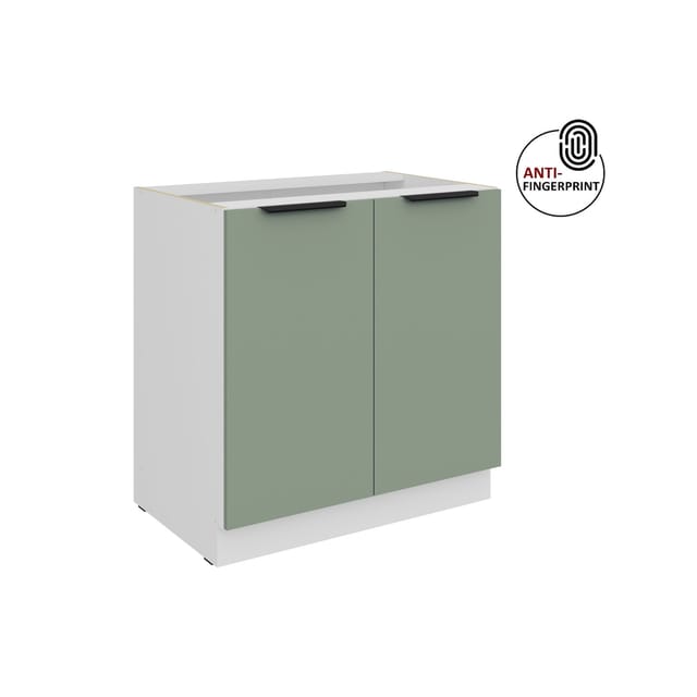Küchen Unterschrank 80 Küche ARIA Aquamarin matt Anti Fingerprint Küchenzeile