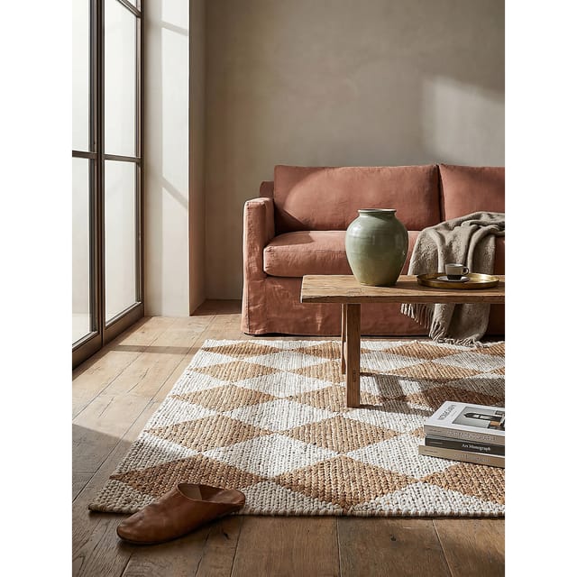 Jute-Teppich Rauten Beige 120 x 170 cm - BAIN Kadima Design