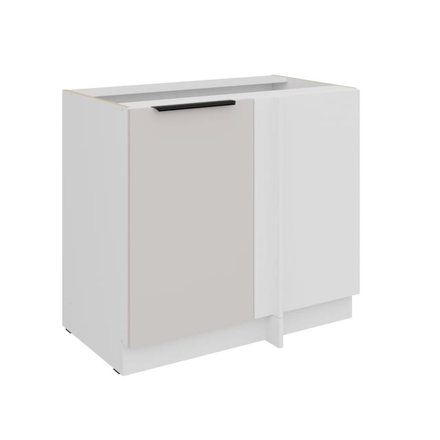 Küchen Eckunterschrank 105 cm COMO Kaschmir + Weiß Küche Küchenzeile Küchenblock