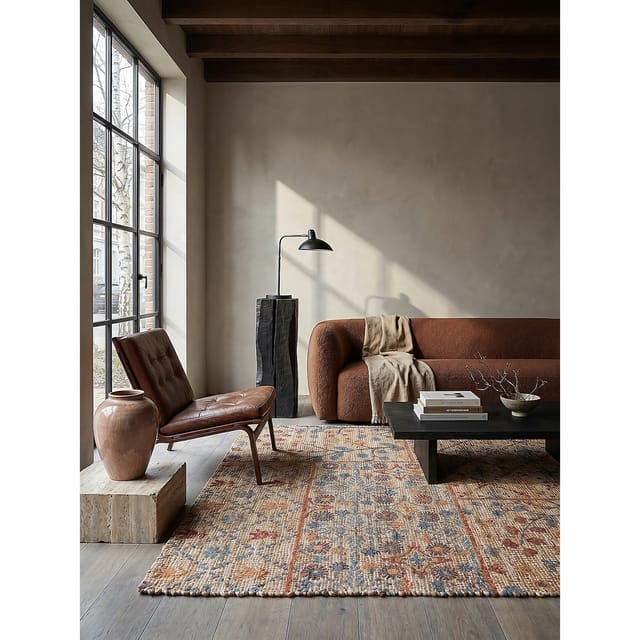 Jute-Teppich Boho Natur-Blau 200 x 290 cm - AVILL Kadima Design