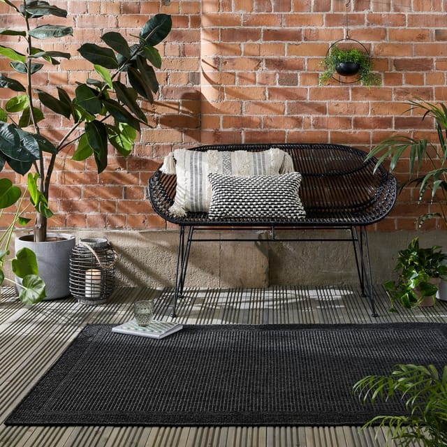 Outdoor-Teppich uni Schwarz 80 x 150 cm - USK Kadima Design