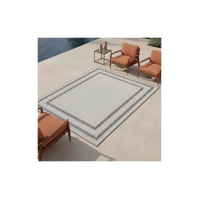 Teppich Outdoor LIRIA in Creme, mit Bordüre, 240 x 340 cm