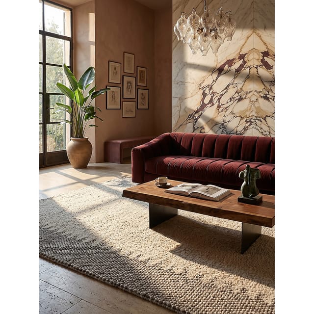 Teppich Bordüre Beige 160 x 230 cm - MEDWAY Kadima Design