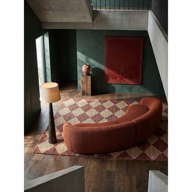 Jute-Teppich Rauten Terrakotta 120 x 170 cm - BAIN Kadima Design