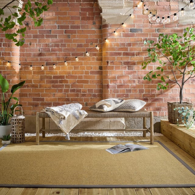 Outdoor-Teppich Bordüre Natur-Grau 200 x 290 cm - KEER Kadima Design