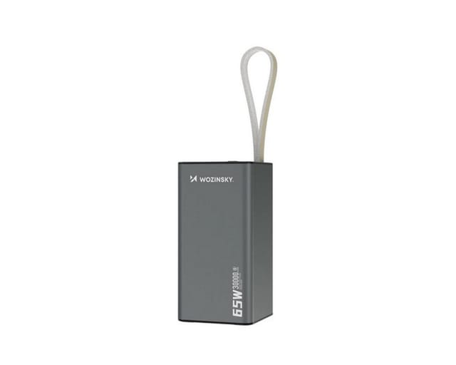 Wozinsky Powerbank K65+ 65 W 2 x USB-C 1 x USB-A - Grey - 30000 mAh