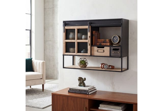 MCW Wandregal MCW-Q79, Dekorativer Shabby-Stil mit Used-Effekten