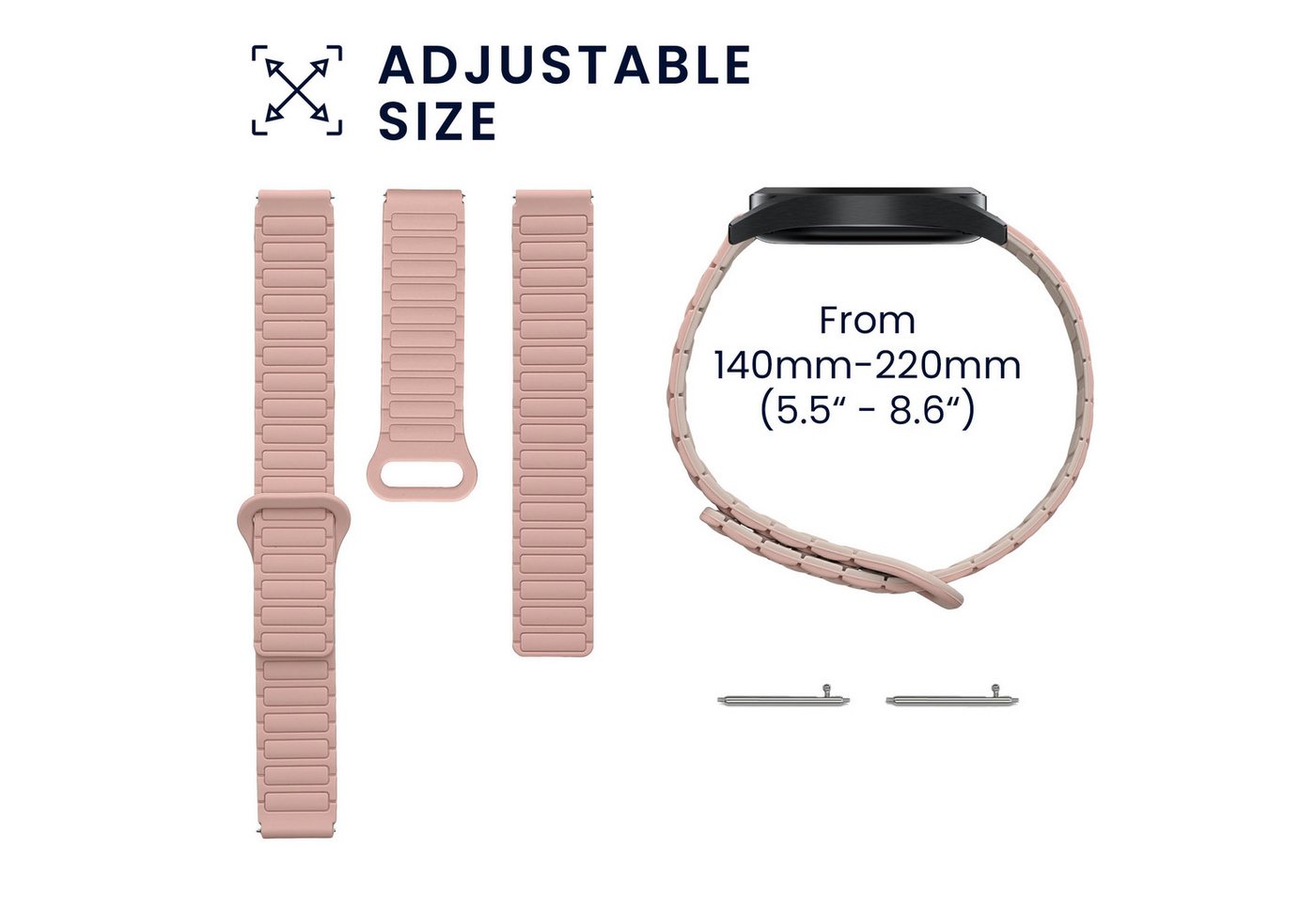 kwmobile Ersatzarmband für Huawei Watch GT5 41mm / GT5 Pro 42mm Armband Smartwatch, 1-tlg., Fitnesstracker Silikon Band mit Magnetverschluss Bild 5