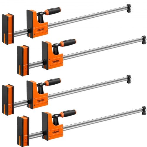VEVOR Schraubzwingen, 4er-Pack, 91,4 cm Öffnung, F-Zwingen, 680 kg Klemmzwingen, 2-fach Klemm-/Spreizfunktion, Weiche Gummifüße, Stange aus Kohlenstoffstahl, für Holz-& Metallbearbeitung