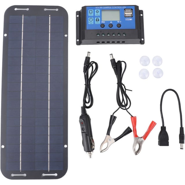 Amxcnoy 6w 18v Flexibles Solarpanel-ladegerät, Tragbares Wiederaufladbares Solarpanel-autobatterieladegerät Mit Regler