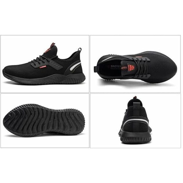 Amxcnoy Sicherheitsschuhe, Sicherheitsschuhe Für Damen Und Herren Mit Stahlkappe, Industrielle Schutzschuhe, Schwarz, Eu 39
