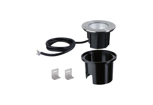 Paulmann 946.54 Led Bodeneinbauleuchte Durea Ip67 Rund 153mm 3000k 8w 600lm 230v Edelstahl Metall