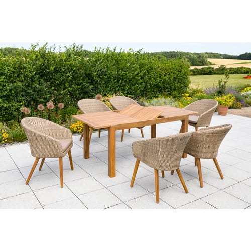 Gartenmöbel »Aronne«, 6 Sitzplätze, Aluminium, inkl. Auflagen - beige