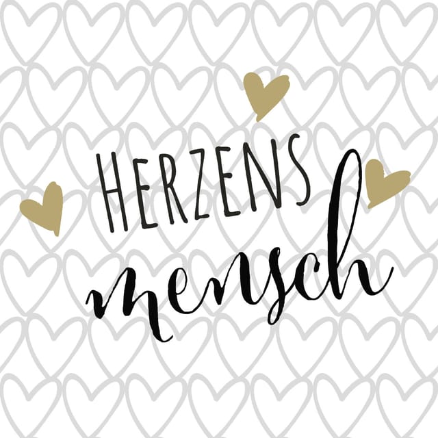 Duni Servietten Herzens Mensch 33 x 33 cm - 20er Pack