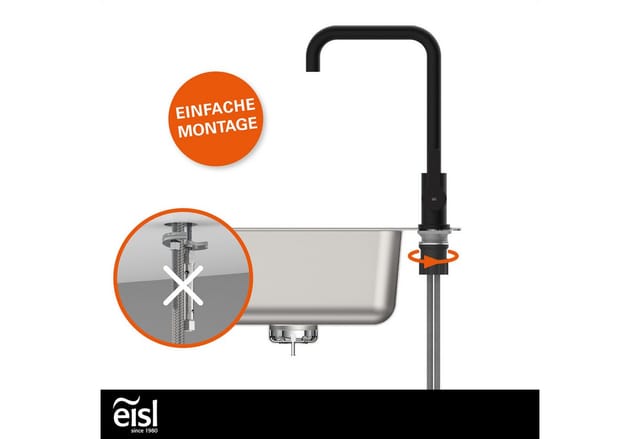 Eisl Spültischarmatur Futura Küchenarmatur, 360° schwenkbar, Marken-Mischdüse, Kartusche