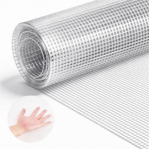 VEVOR Drahtgitter Feinmaschig 1x5 m Maschendraht φ0,55 mm, 6,3x6,3 mm Masche Feuerverzinkt, Drahtgitterrolle, Volierendraht, Kaninchendraht, Hühnerdraht, Hasendraht, für Geflügelkäfige