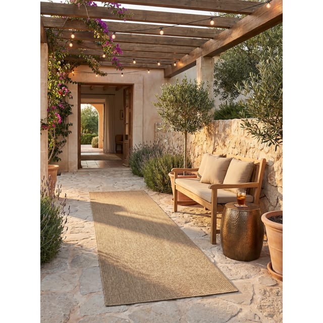 Teppich Outdoor KASBERG in Beige, im Vintage-Stil, 80 x 150 cm