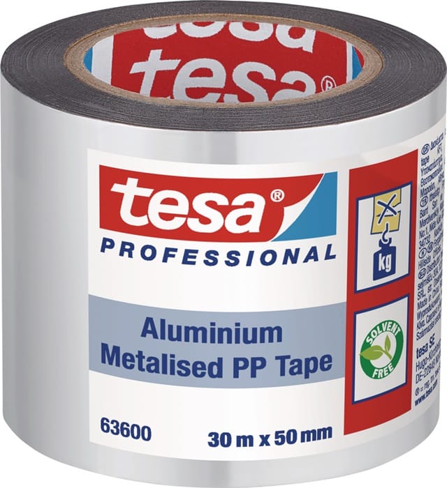 Tesa Aluminiumklebeband 63600 Ohne Linerlänge 30 M Breite 50 Mm