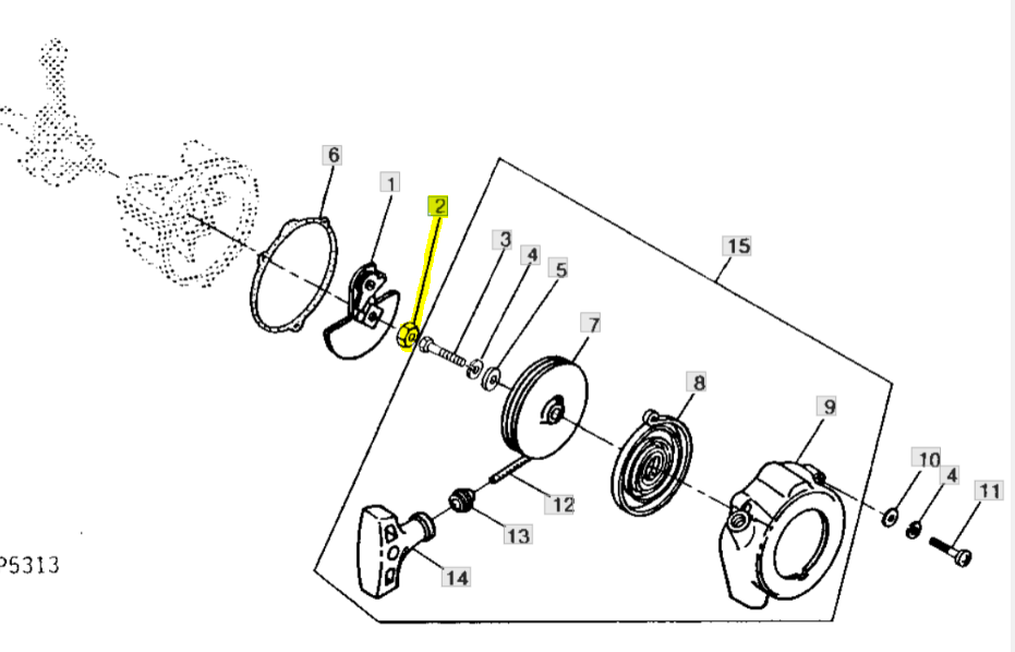Anlasser-sperrklinkenmutter John Deere 200g 450g 300g 220g 100g 350g 1010e 1020 14m7151