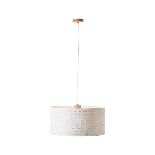 Brilliant Galance Pendelleuchte 1flg Holz Hell/weiß Innenleuchten,pendelleuchten 1x A60, E27, 40w, Geeignet Für Normallampen (nicht Enthalten) Edler Strukturschirm Aus Echter Vinyl-tapete