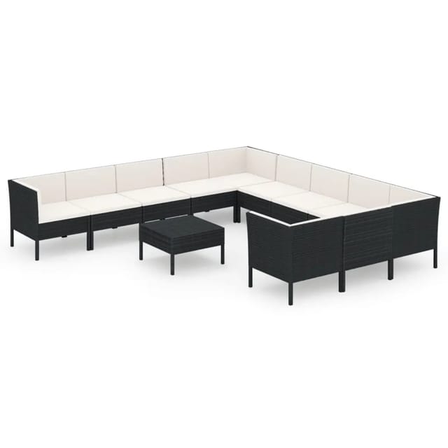 Prolenta Premium 12-tlg. Garten-lounge-set Mit Auflagen Poly