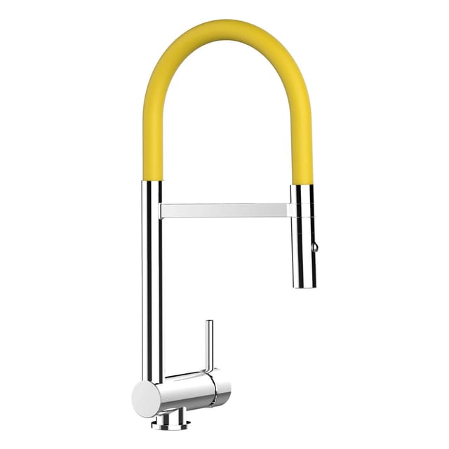 Unterfenster Wasserhahn Vorfenster Umklappbar 6 Cm Verchromt Kuechenarmatur Mit Gelb 360 Schwenkbarem Auslauf Und Abnehmbare 2 Strahl Handbrause
