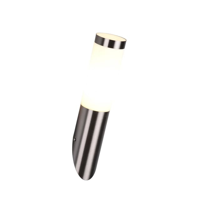 Wandlampe Trioto Aus Satiniertem Stahl Mit Opalem Diffusor, Höhe 36,5 Cm, Ip44